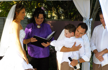 David read his special vows to Riley and Riley read a poem he wrote with his Aunty to his parents and everyone was fighting back the tears :-)
